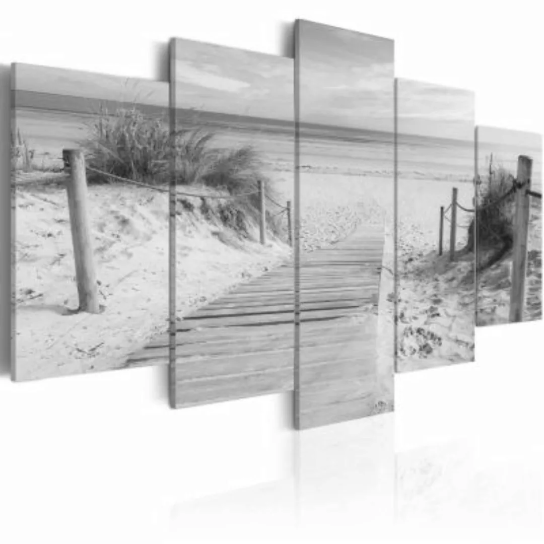 artgeist Wandbild Morning on the beach - black and white schwarz/weiß Gr. 2 günstig online kaufen