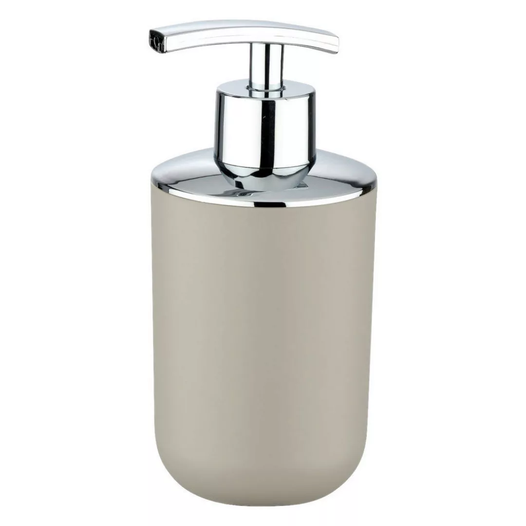 Seifenspender taupe silber Kunststoff B/H/L/D: ca. 7,3x16x7,3x7 cm günstig online kaufen