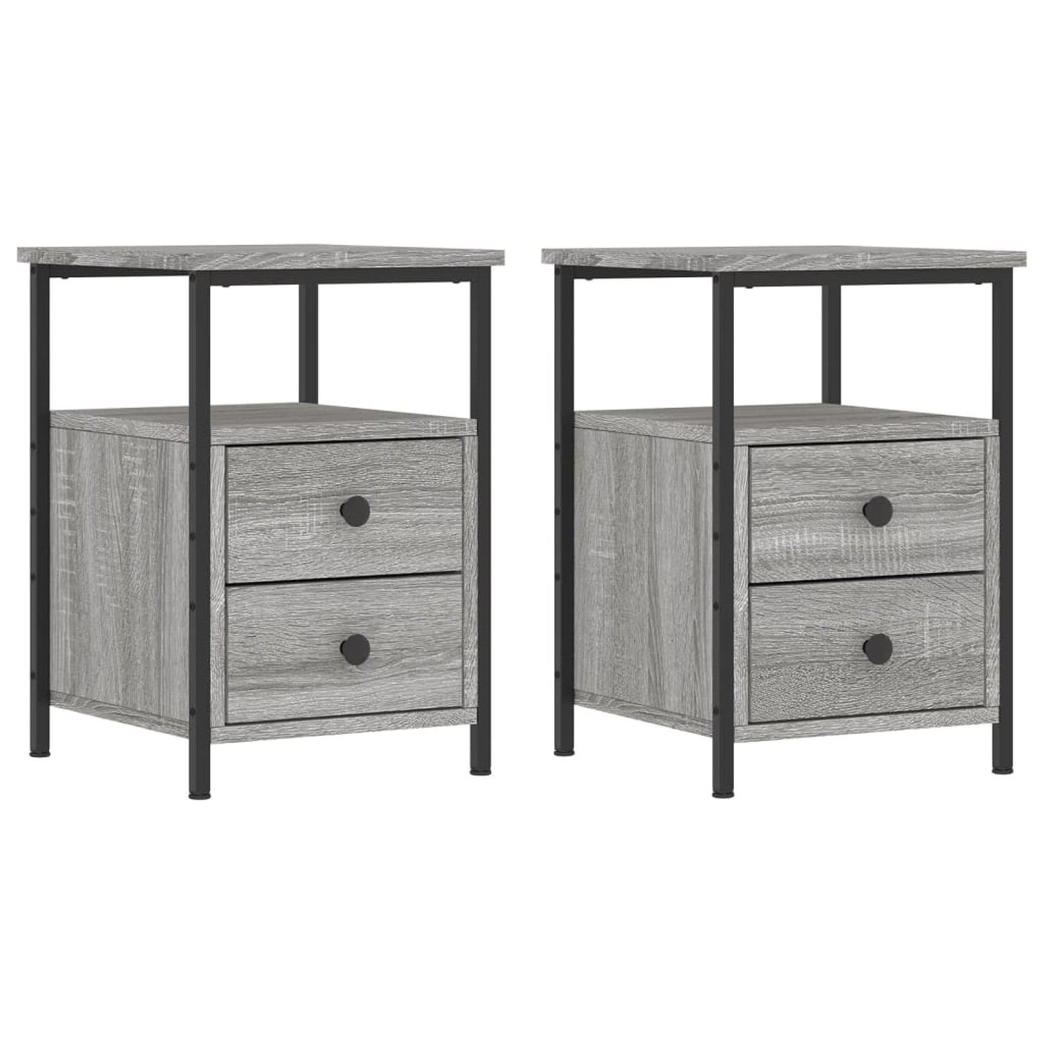 vidaXL Nachttische 2 Stk Grau Sonoma 34x35,5x50 cm Holzwerkstoff günstig online kaufen