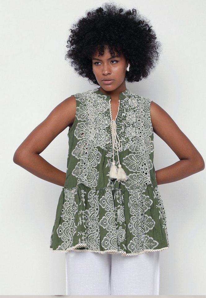 YC Fashion & Style Tunika Bestickte Tunika-Bluse mit Stickereien blickdicht günstig online kaufen