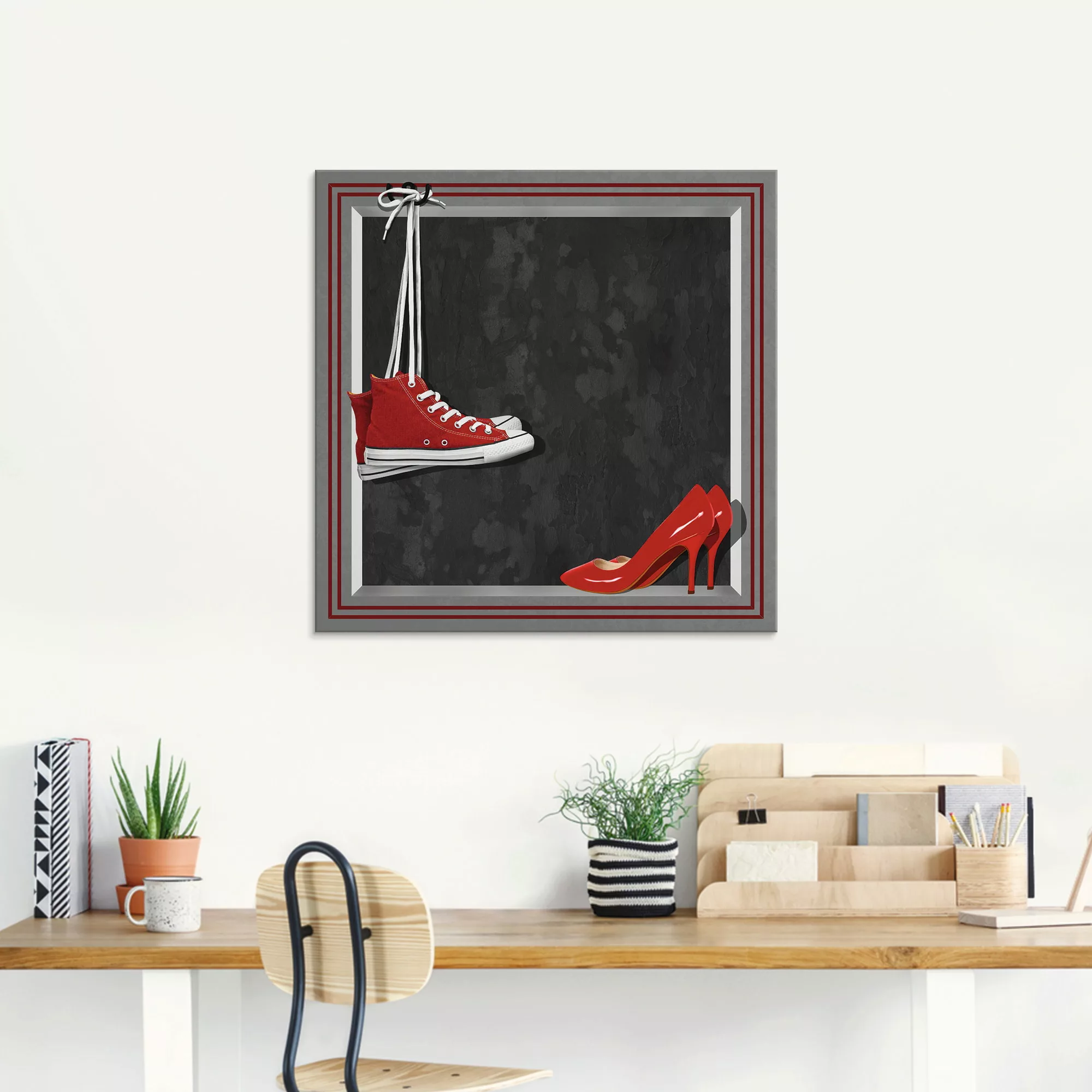Artland Glasbild »Die roten Schuhe«, Mode, (1 St.), in verschiedenen Größen günstig online kaufen