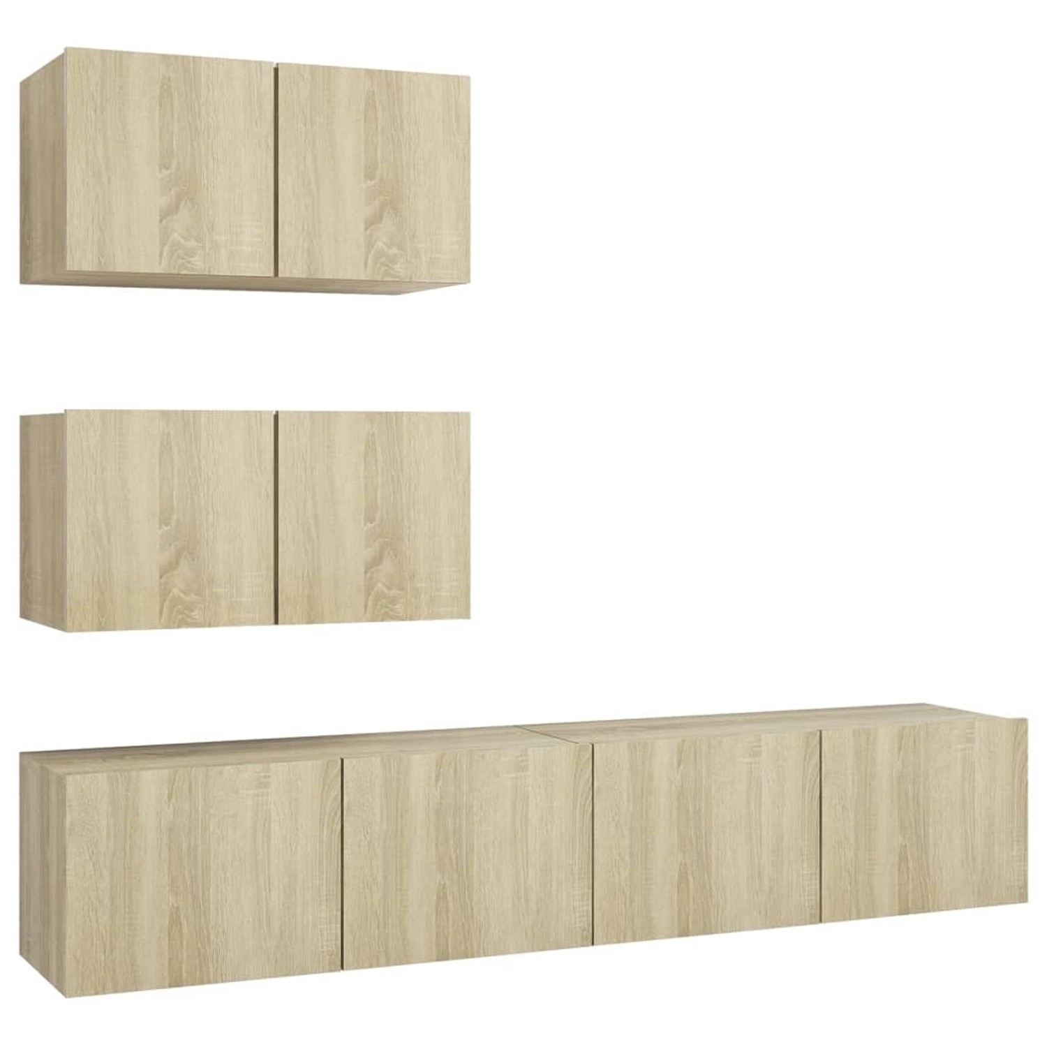 vidaXL 4-tlg. TV-Schrank-Set Sonoma-Eiche Holzwerkstoff 4 günstig online kaufen