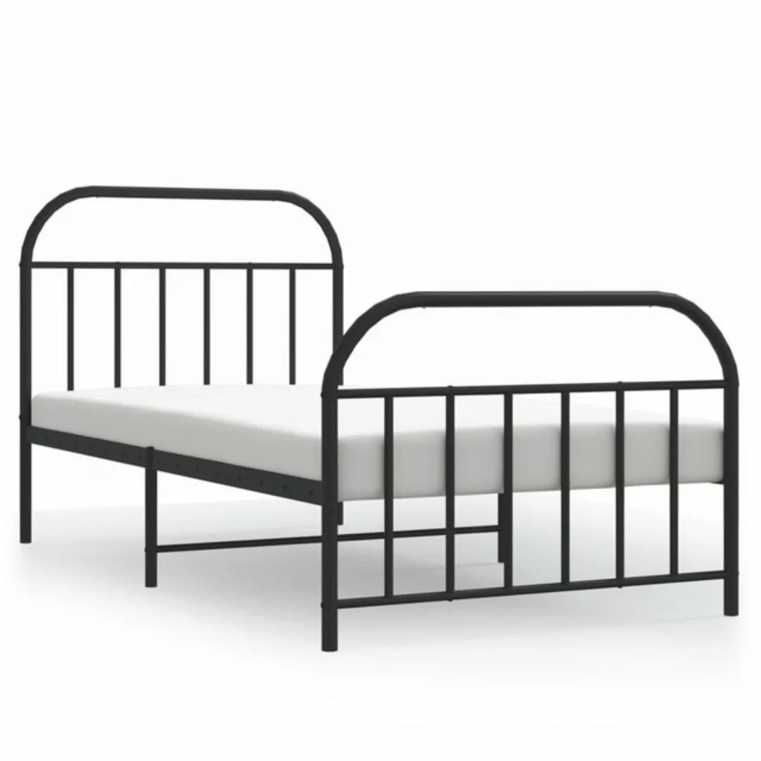 vidaXL Bett Bettgestell mit Kopf- und Fußteil Metall Schwarz 100x190 cm günstig online kaufen