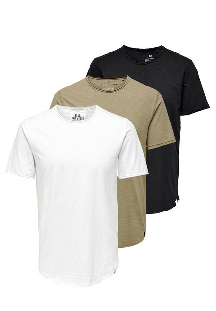 ONLY & SONS T-Shirt 3er Pack ONSBENNE (Spar-Set, 3-tlg) T-Shirt - Baumwolle günstig online kaufen