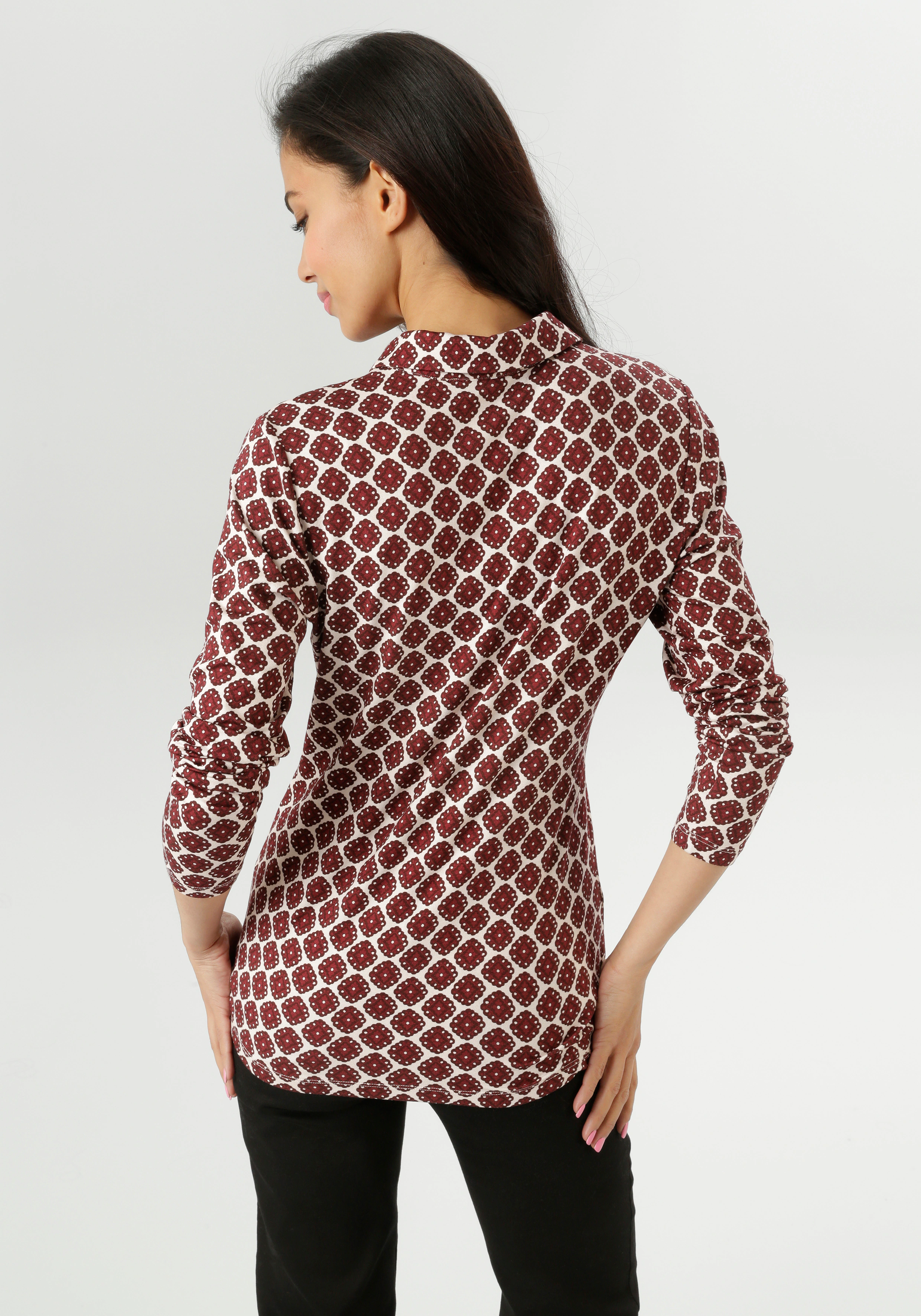 Aniston SELECTED Hemdbluse, mit extravagantem, farbenfrohen Retro-Muster - günstig online kaufen