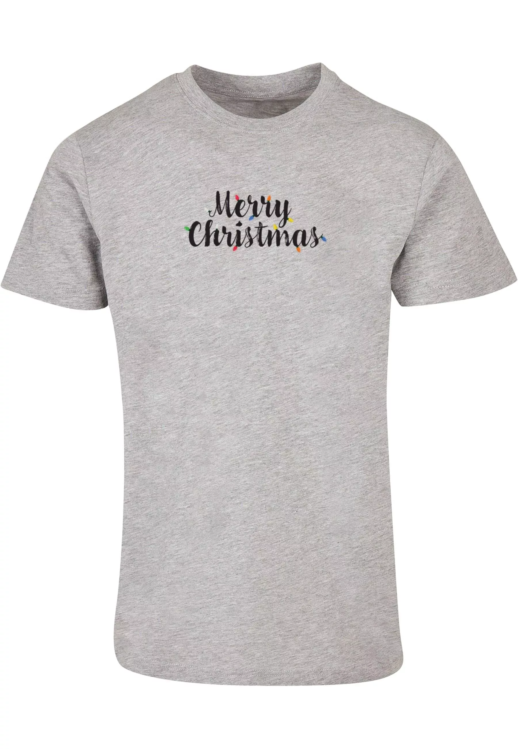 Merchcode T-Shirt "Merchcode Herren Merry Christmas Lights Basic Round Neck günstig online kaufen