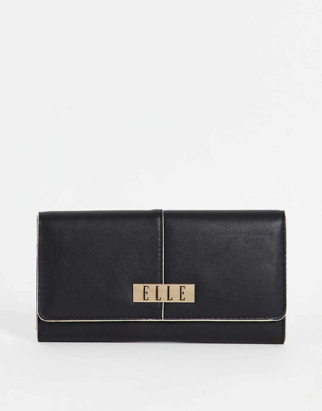 Elle – Lange Geldbörse in Schwarz mit Logo günstig online kaufen
