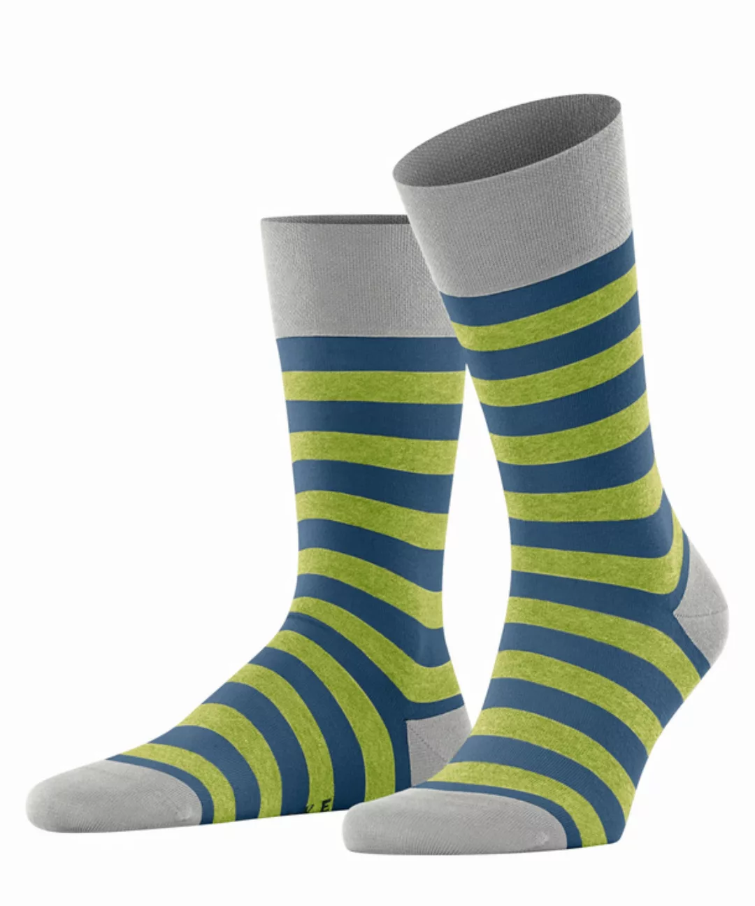FALKE Sensitive Mapped Line Herren Socken, 43-46, Grau, Streifen, Baumwolle günstig online kaufen