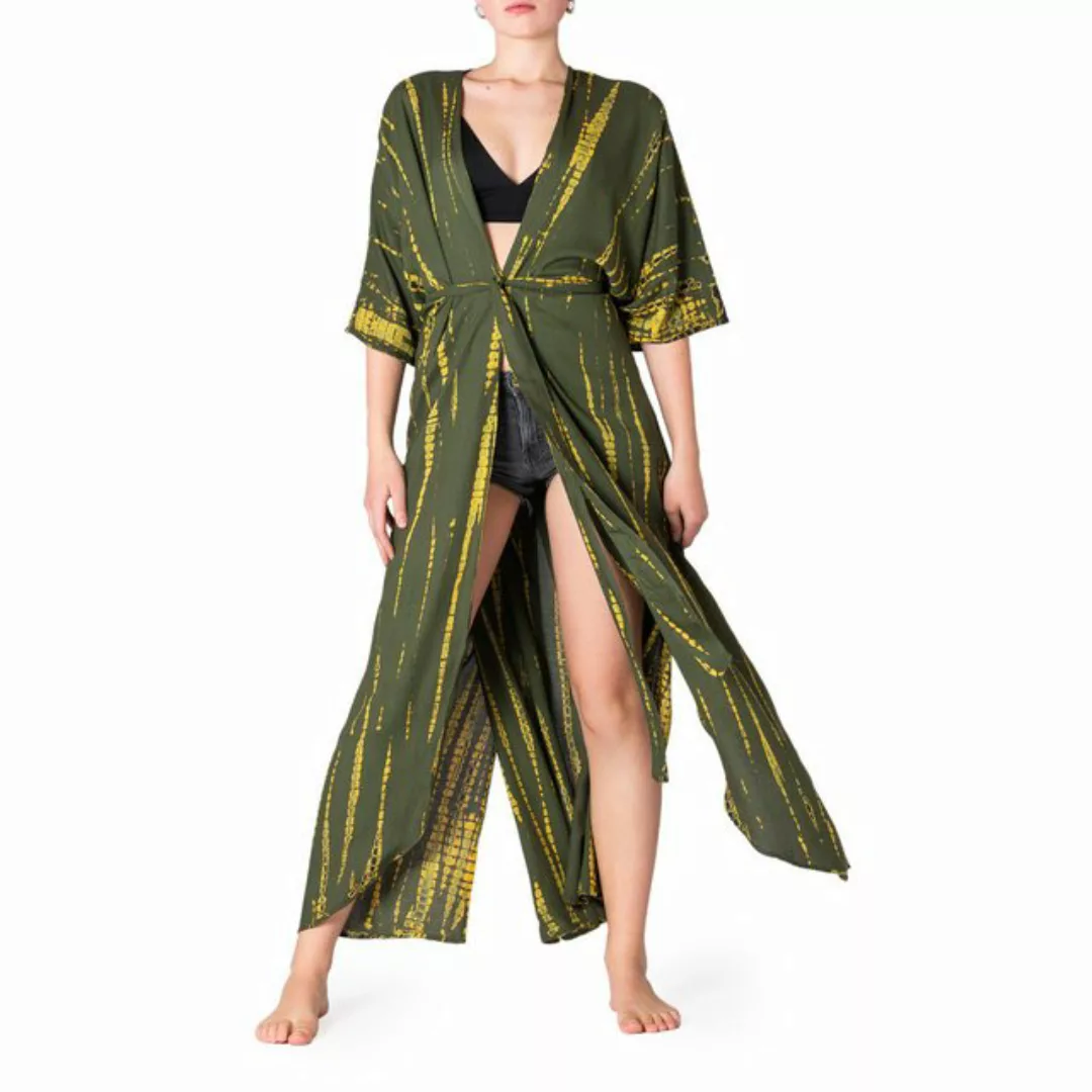 PANASIAM Tunikakleid Damen Kimono Maxi Strandkleid aus natürlicher Viskose günstig online kaufen