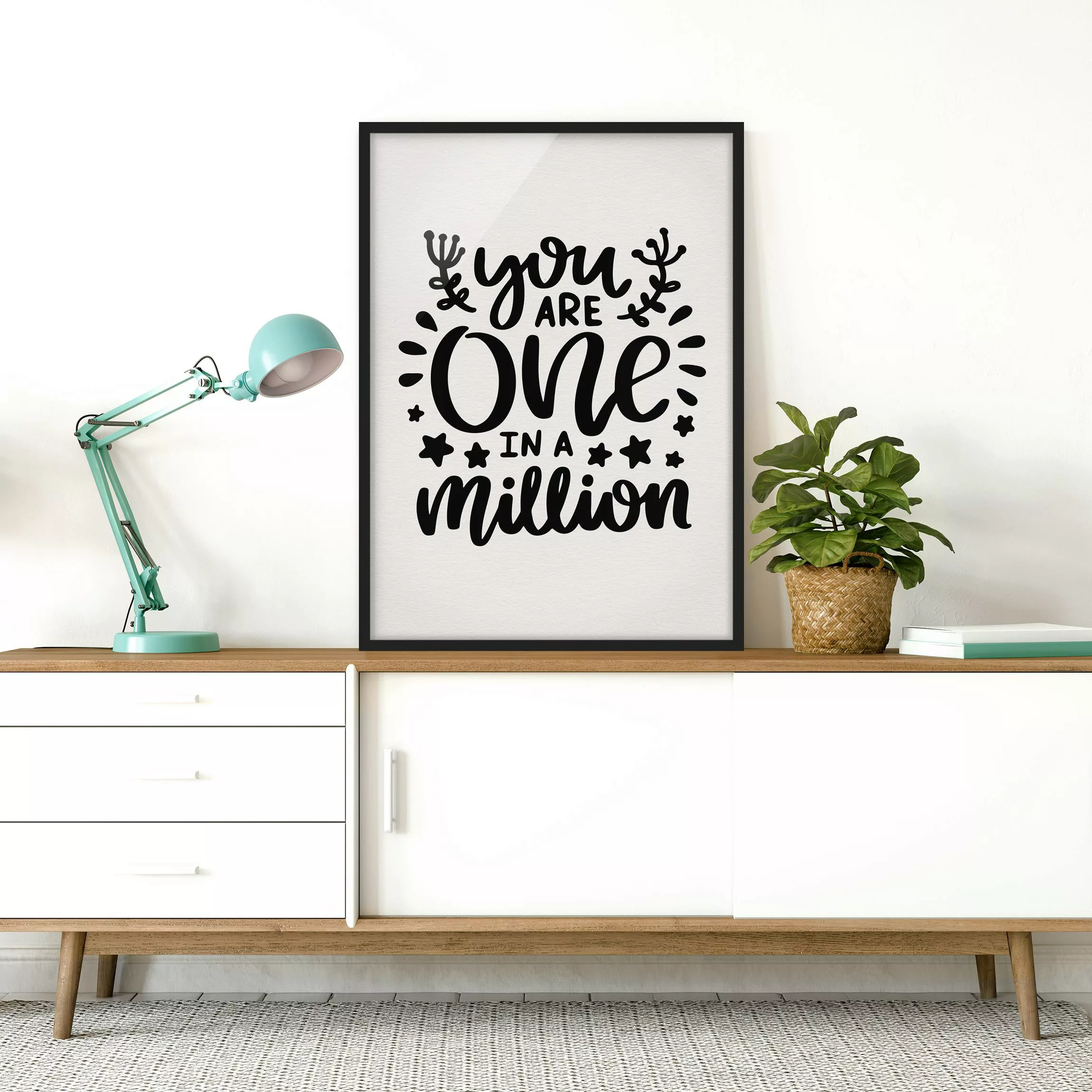 Bild mit Rahmen Spruch - Hochformat You are one in a million günstig online kaufen