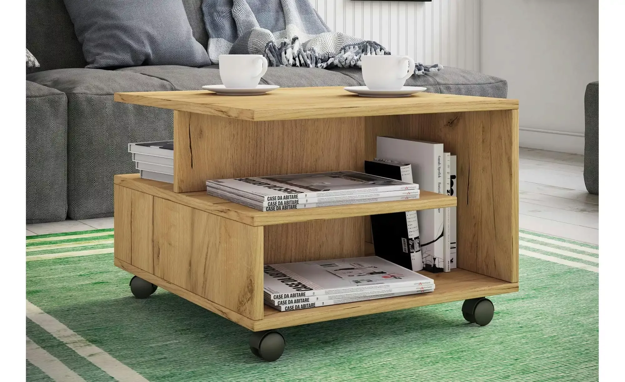 VCM Couchtisch "VCM Holz Couchtisch Sofatisch Wohnzimmertisch Rollen rollba günstig online kaufen