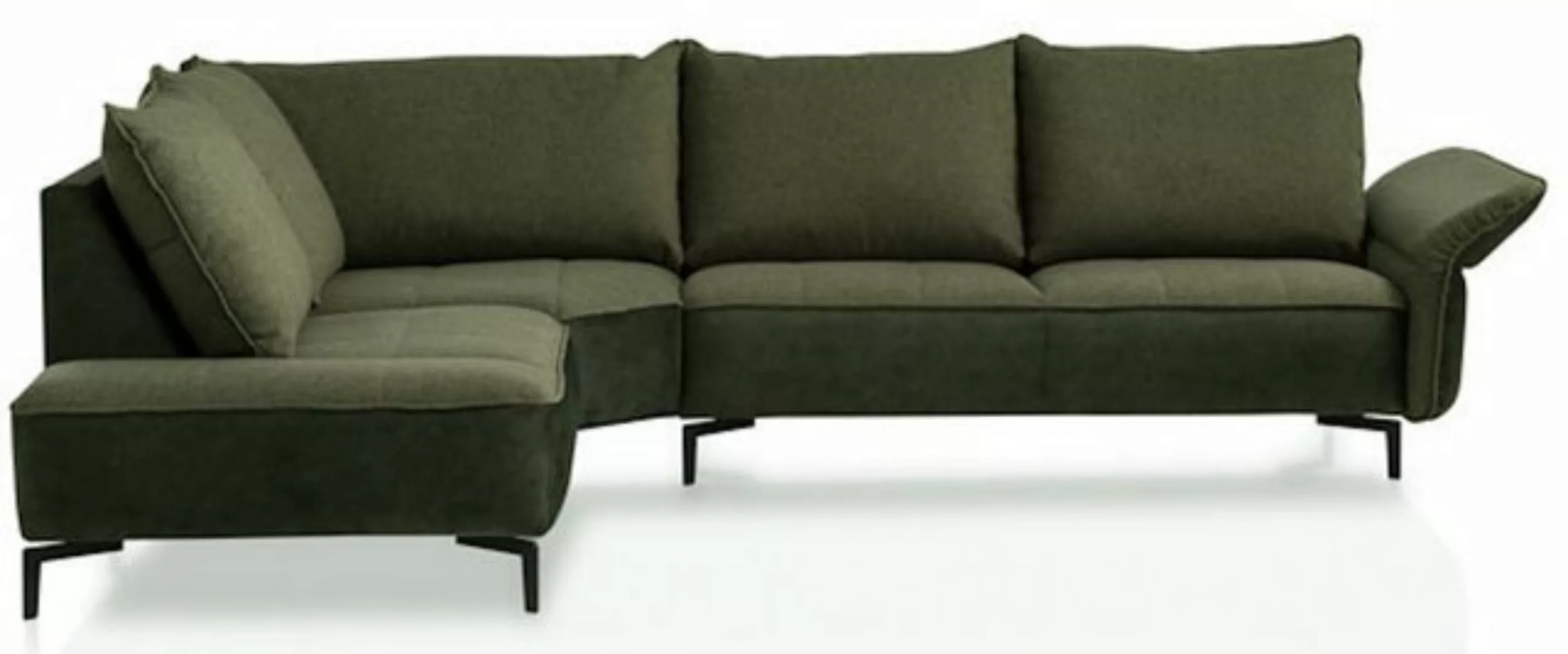 Feldmann-Wohnen Ecksofa Ghom, Ghom 1 Teile, 313x232x86cm dunkelgrün / grün günstig online kaufen