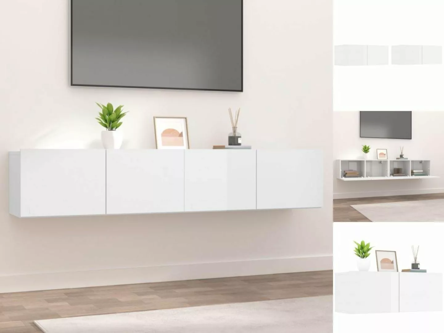 vidaXL TV-Schrank TV-Schränke 2 Stk Hochglanz-Weiß 80x30x30 cm Spanplatte W günstig online kaufen