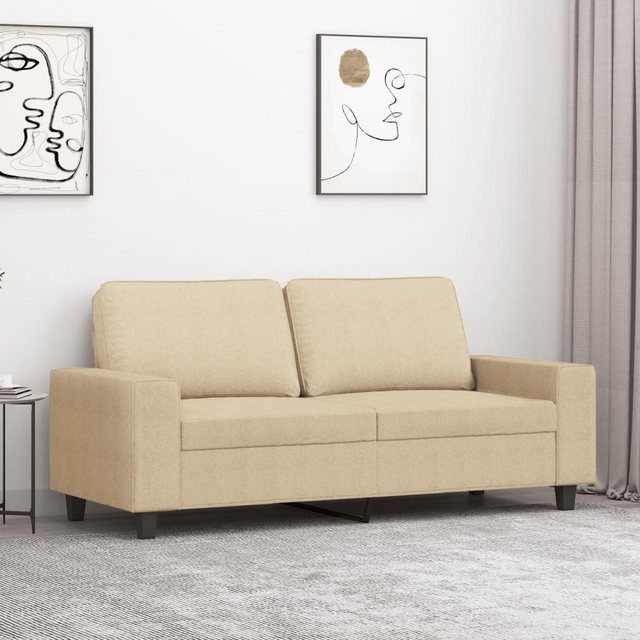 vidaXL Sofa 2-Sitzer-Sofa Creme 140 cm Stoff günstig online kaufen