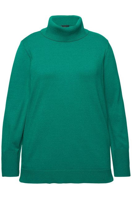 Ulla Popken Strickpullover Rollkragenpullover breite Rippbündchen Langarm günstig online kaufen