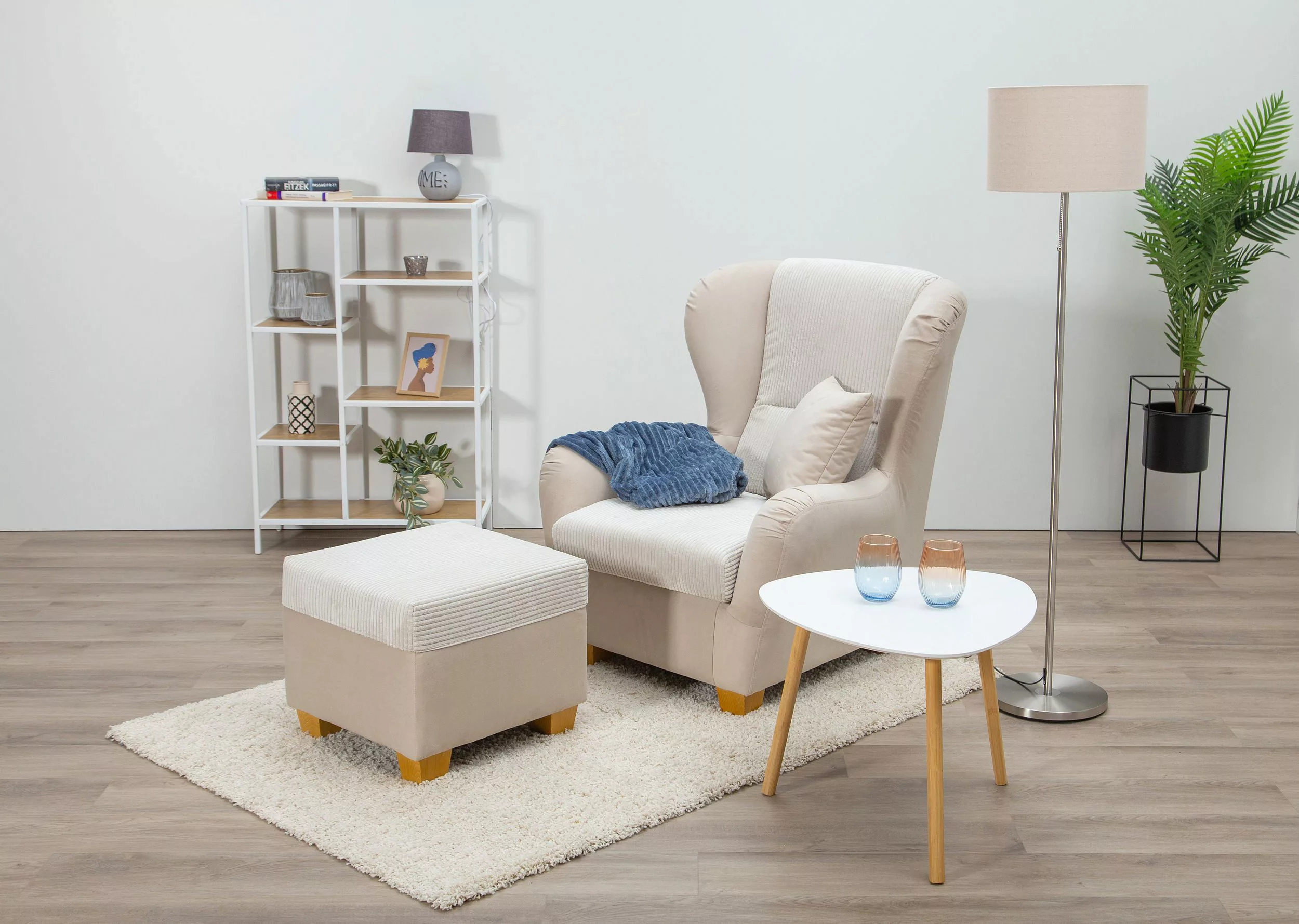 Home affaire Ohrensessel "Oliver", Ohrensess,mit Hocker,Zierkissen,Klassisc günstig online kaufen