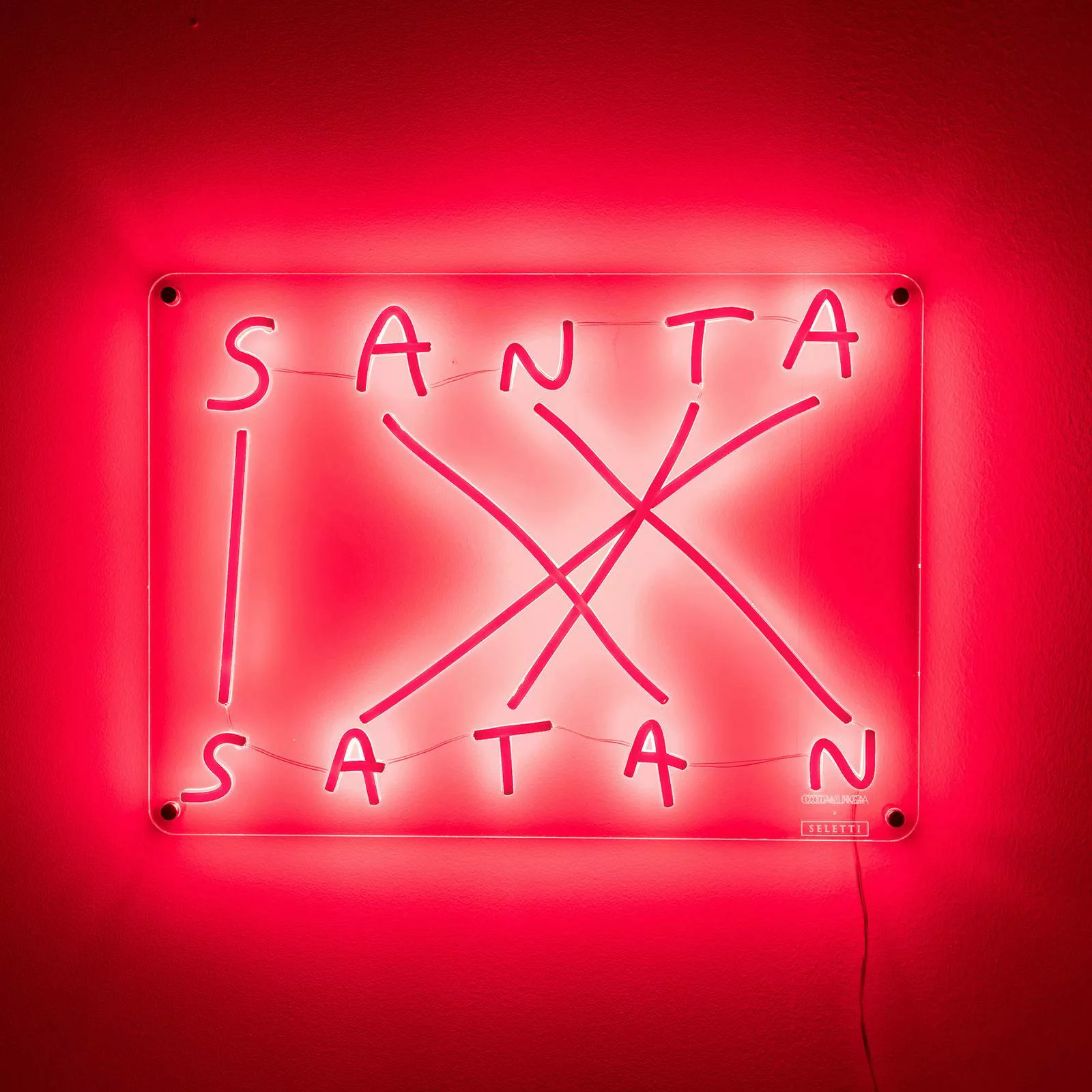SELETTI Santa-Satan LED-Deko-Wandleuchte, rot günstig online kaufen