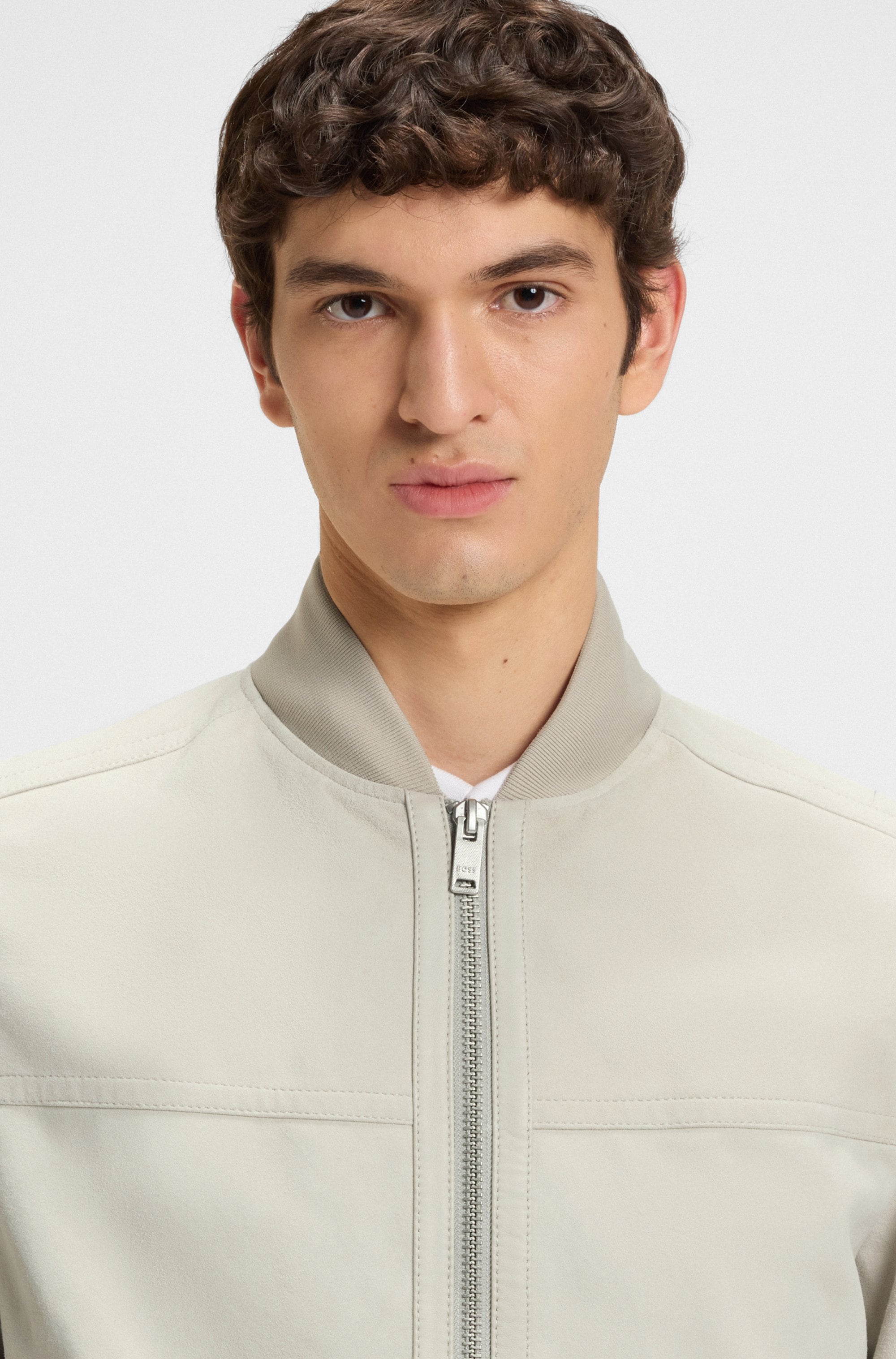BOSS ORANGE Lederjacke "Johice", aus weichem Ziegennappaleder Premium Herre günstig online kaufen