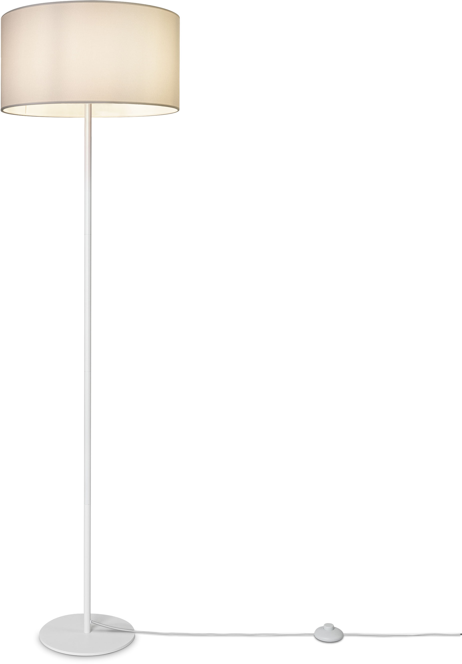 Paco Home Stehlampe »LUCA CANVAS UNI COLOR«, Lampenschirm Stoff Wohnzimmer günstig online kaufen