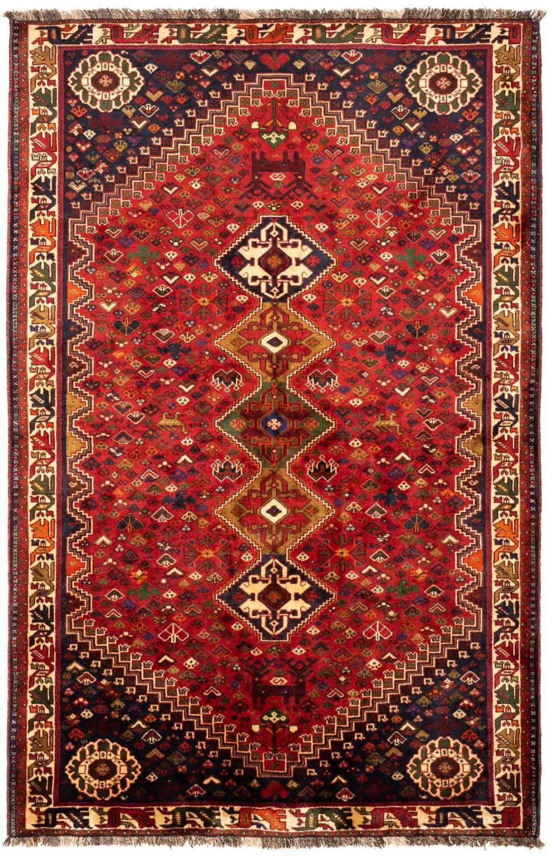 morgenland Wollteppich »Shiraz Medaillon 260 x 155 cm«, rechteckig, Unikat günstig online kaufen