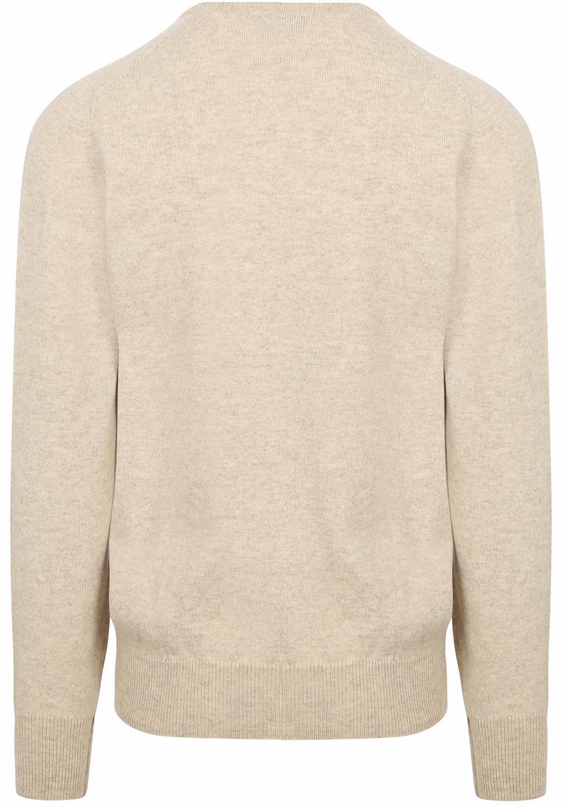 William Lockie V-Ausschnitt Pullover Lammwolle Linen Beige - Größe 3XL günstig online kaufen
