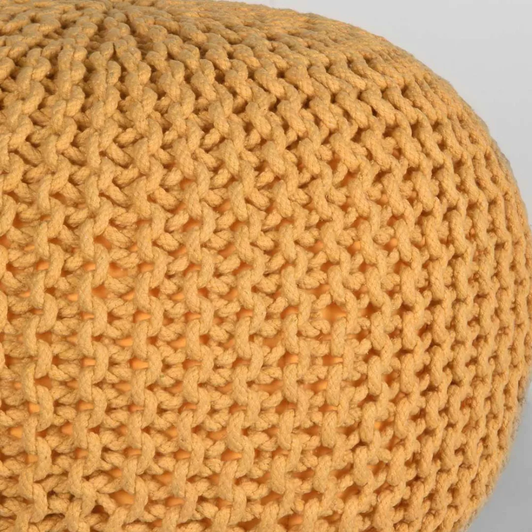 Pouf in Gelb Strickstoff günstig online kaufen