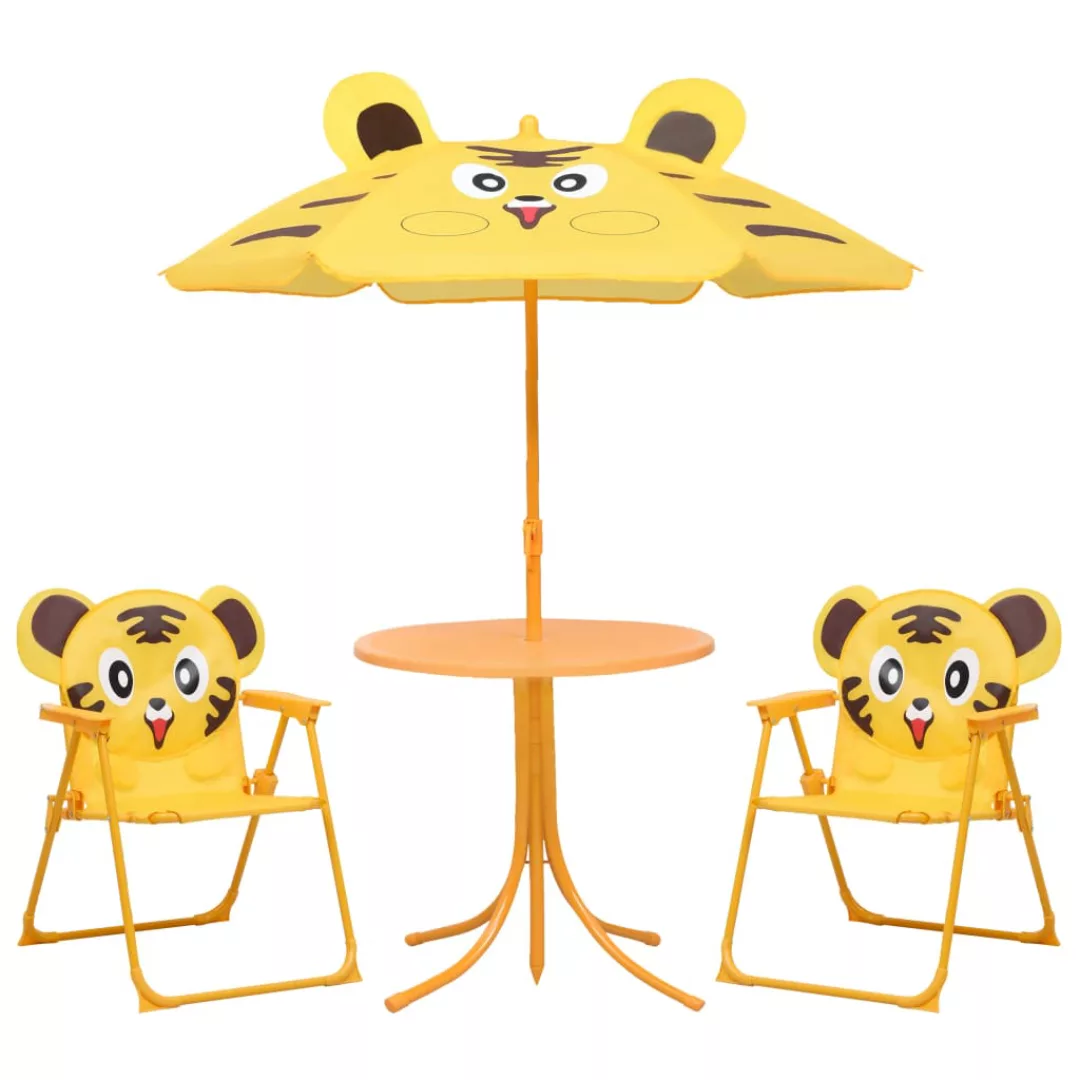 3-tlg. Garten-bistro-set Für Kinder Mit Sonnenschirm Gelb günstig online kaufen