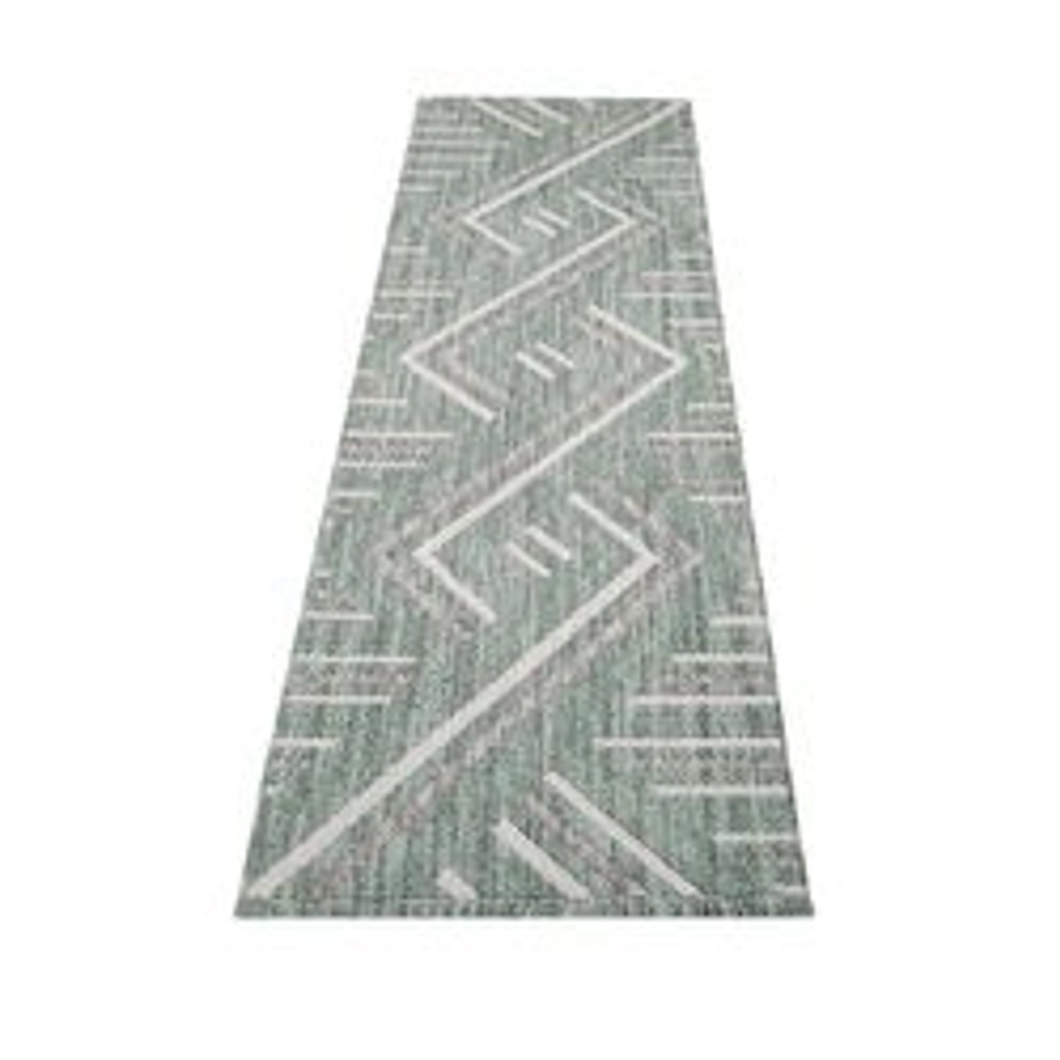 payé Teppich Linda 7590 Kurzflor 80x300 cm Grün Geo-Muster günstig online kaufen