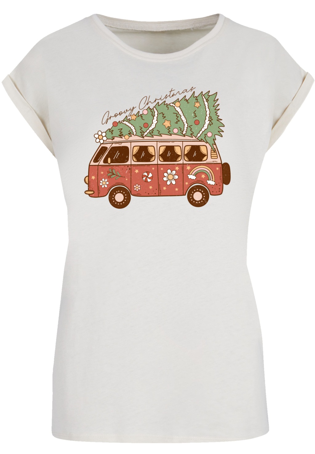 F4NT4STIC T-Shirt "Groovy Weihnachten Camper Van", Premium Qualität, Weihna günstig online kaufen