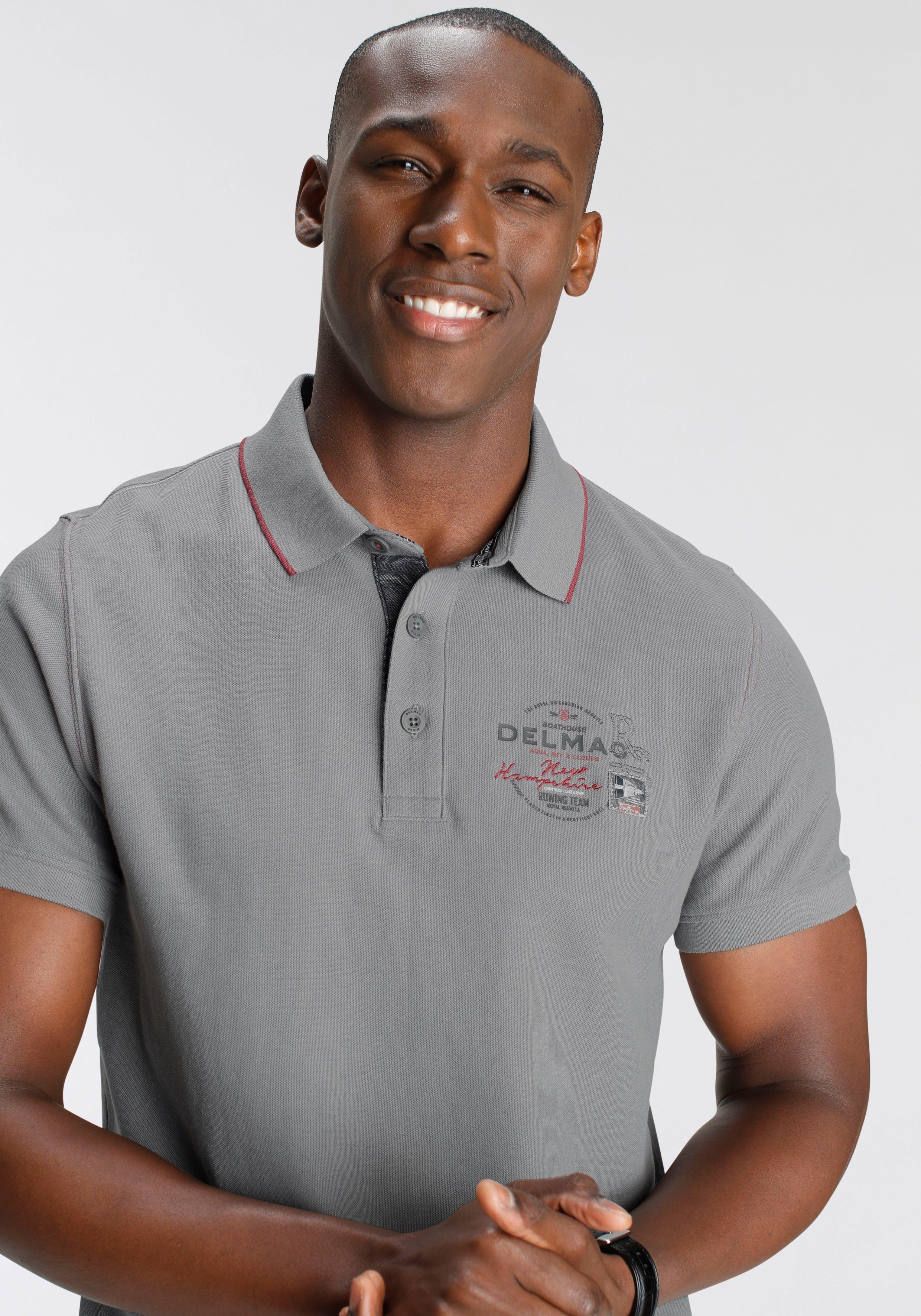 DELMAO Poloshirt Kurzarm, mit Rippbündchen, Polokragen günstig online kaufen