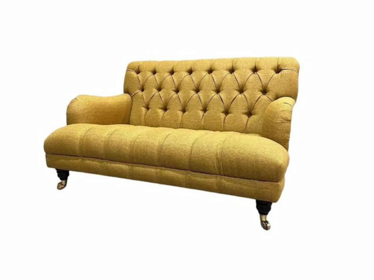 JVmoebel Sofa Gelb Chesterfield Sofa Polster Garnitur 1,5 Sitz Sofas Klassi günstig online kaufen