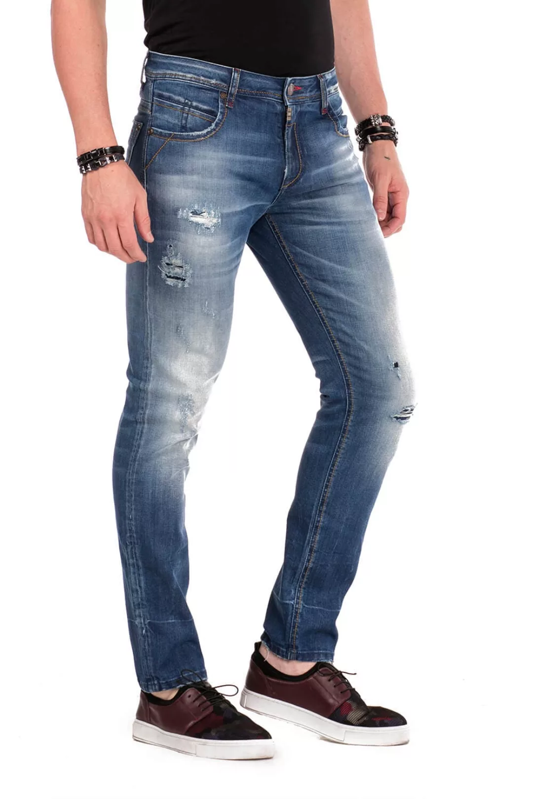 Cipo & Baxx Bequeme Jeans, im Destroyed-Look n Straight Fit günstig online kaufen