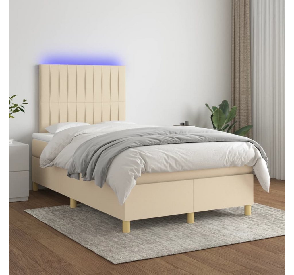 vidaXL Boxspringbett Bett Boxspringbett mit Matratze & Topper & LED (120 x günstig online kaufen