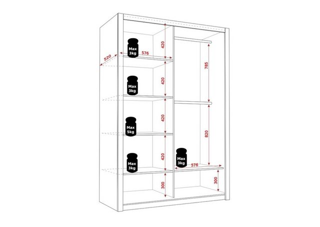 99rooms Schwebetürenschrank Mela (Kleiderschrank, Mehrzweckschrank) Design günstig online kaufen