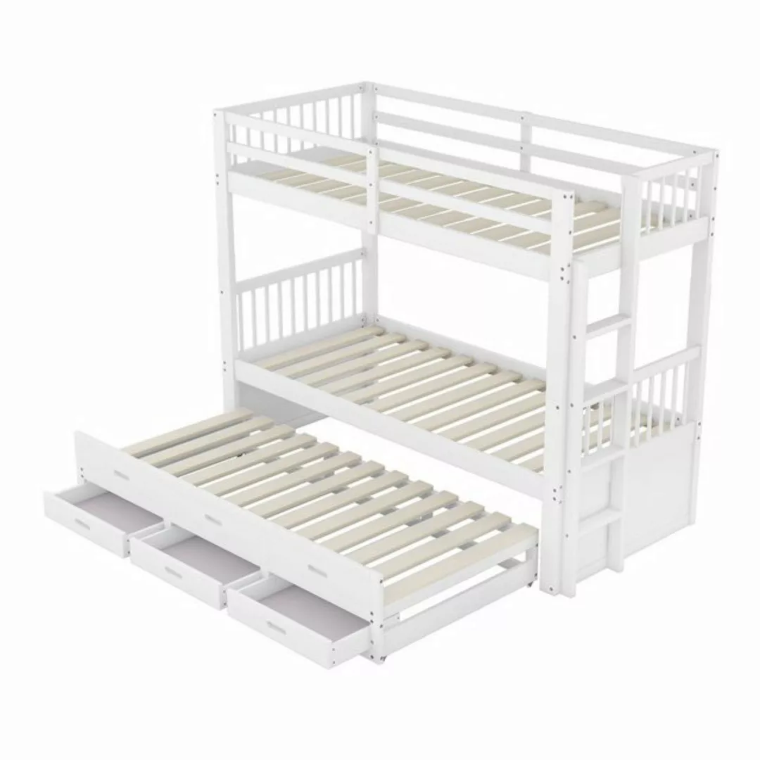 Welikera Kinderbett 90x200cm,Etagenbett mit Leiter und ausziehbarem Bett un günstig online kaufen