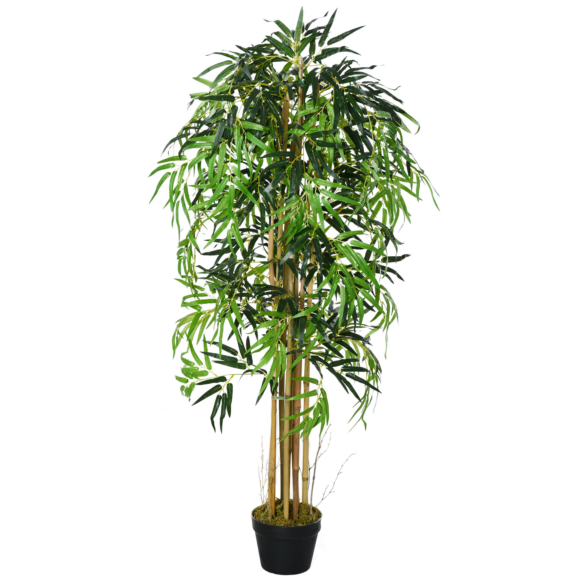 Outsunny Künstlicher Bambus 150cm mit Topf, Realistische Dekorative Kunstpf günstig online kaufen