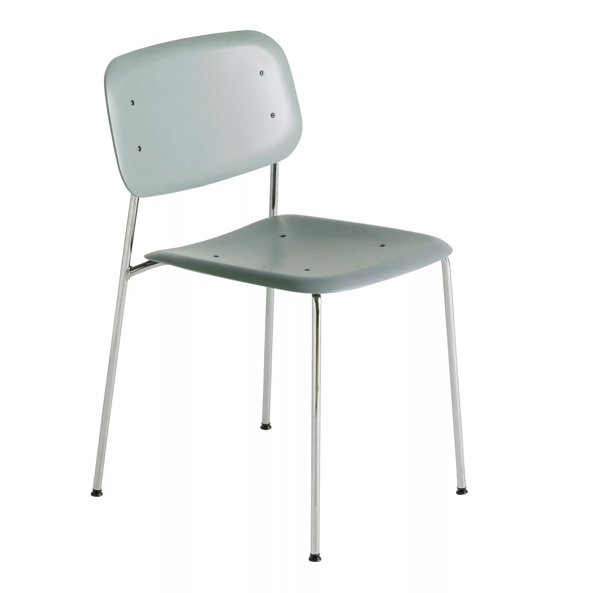 HAY - Soft Edge P10 Stuhl Gestell Stahl verchromt - staubgrün/Sitzschale Po günstig online kaufen