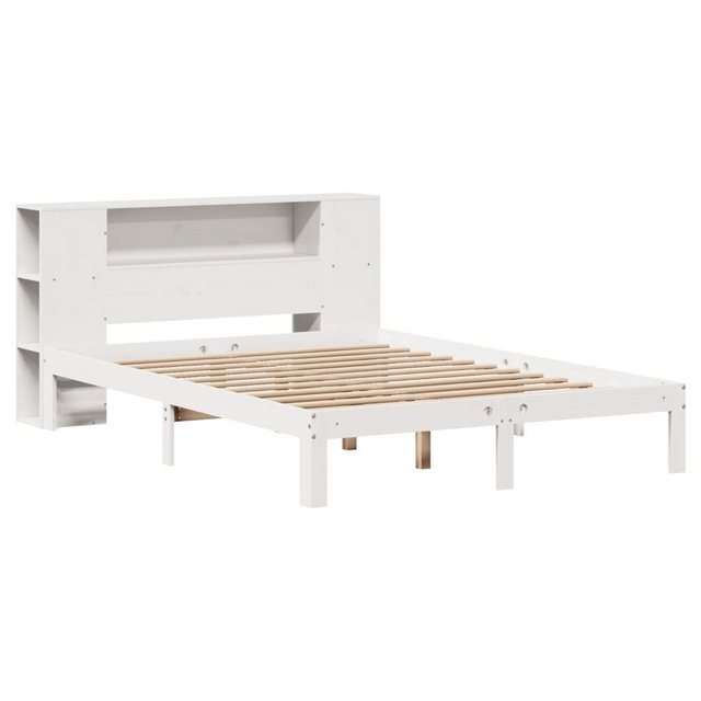 vidaXL Bett Massivholzbett mit Regal ohne Matratze Weiß 140x190 cm Kiefer günstig online kaufen