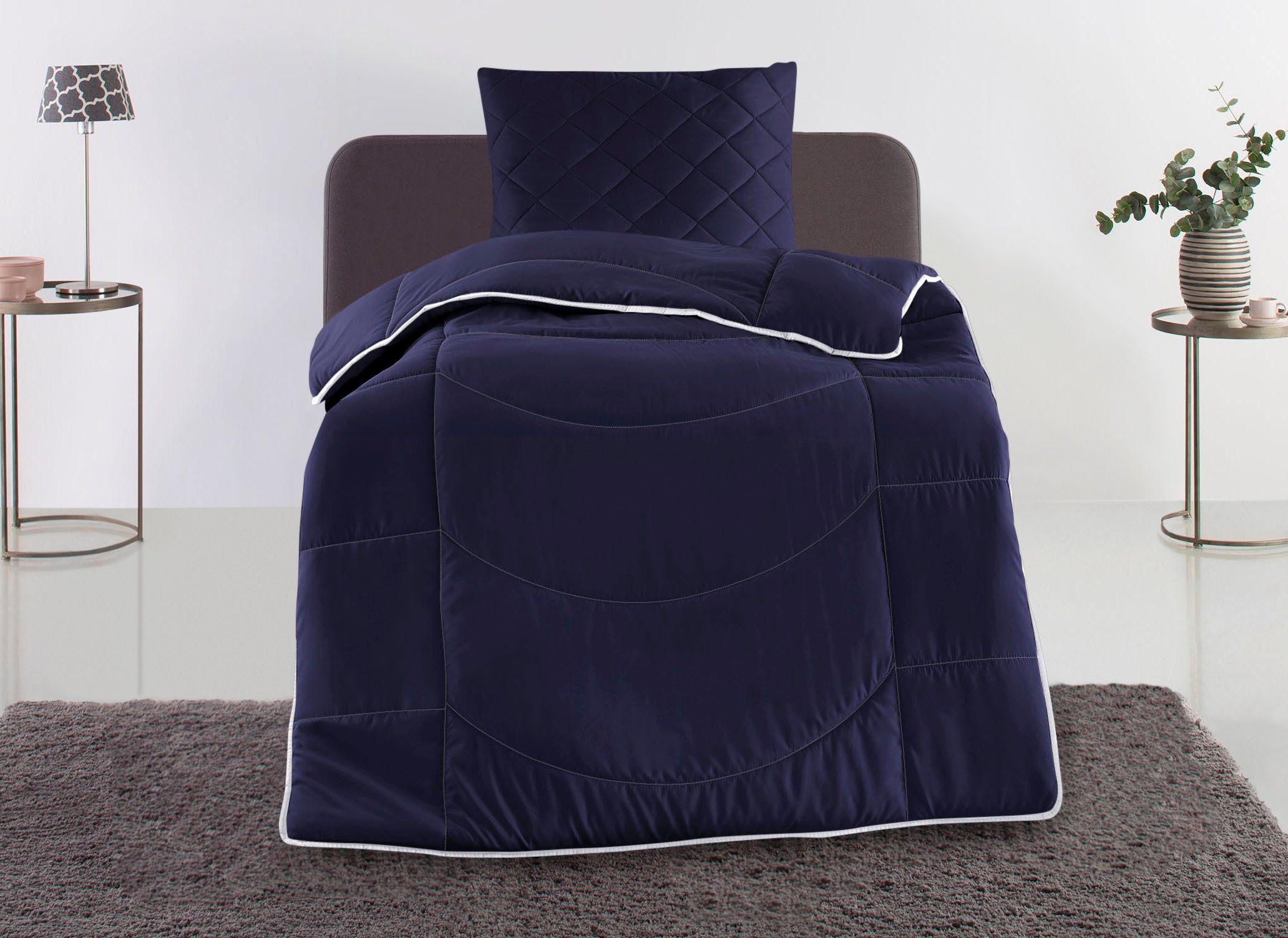 my home Steppbett + Kopfkissen »Microlux, Bettdecke 135x200 cm, 155x220 cm« günstig online kaufen