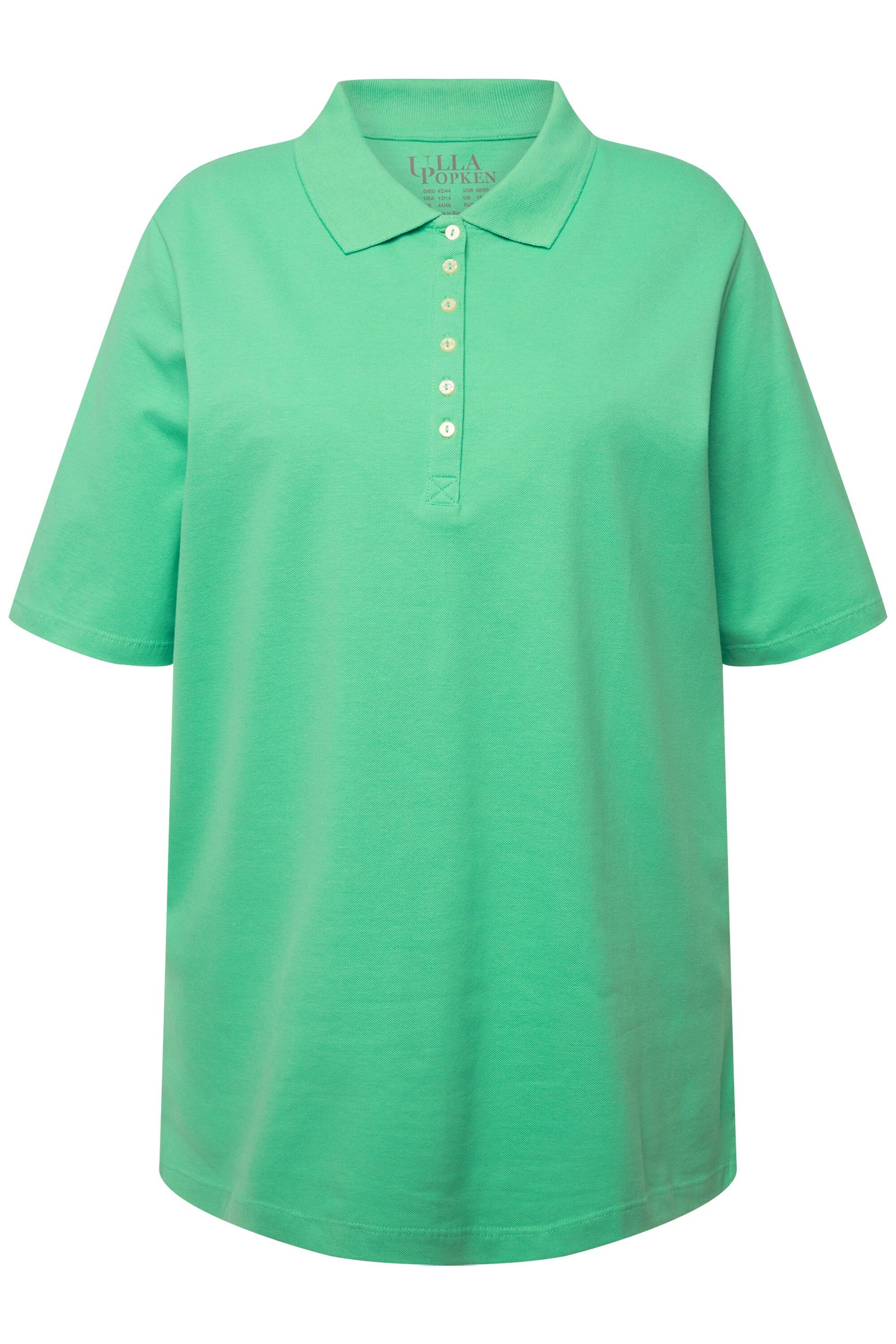 Ulla Popken T-Shirt Poloshirt Piqué Polokragen günstig online kaufen