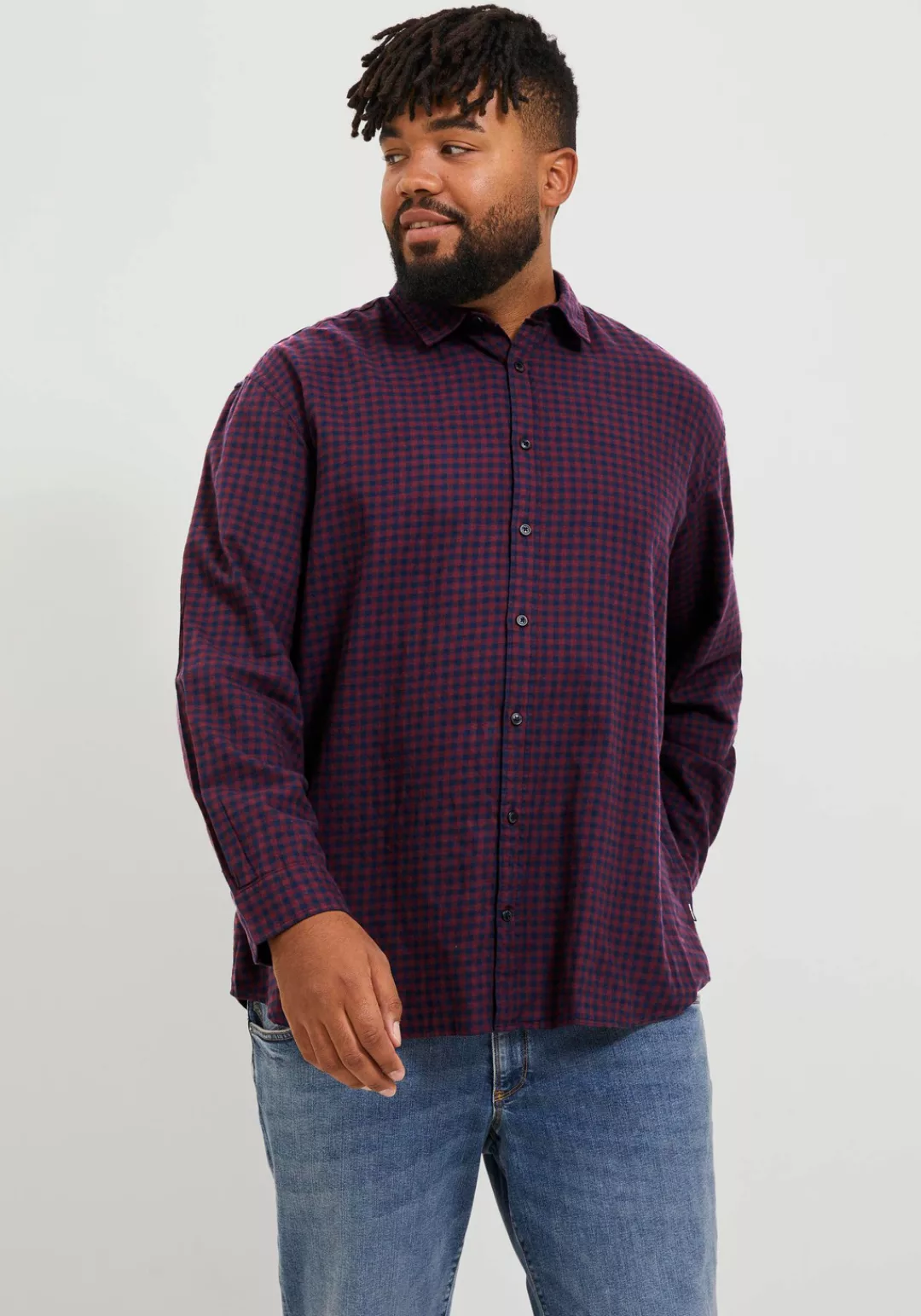 Jack & Jones PlusSize Karohemd "JJEGINGHAM TWILL SHIRT L/S NOOS PLS" günstig online kaufen