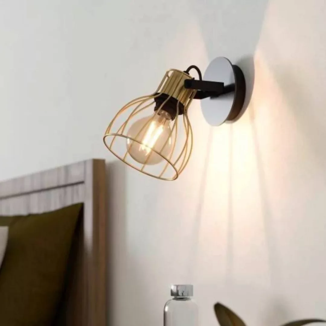 EGLO Sambatello Wandlampe 1-flammig schwarz/gold günstig online kaufen