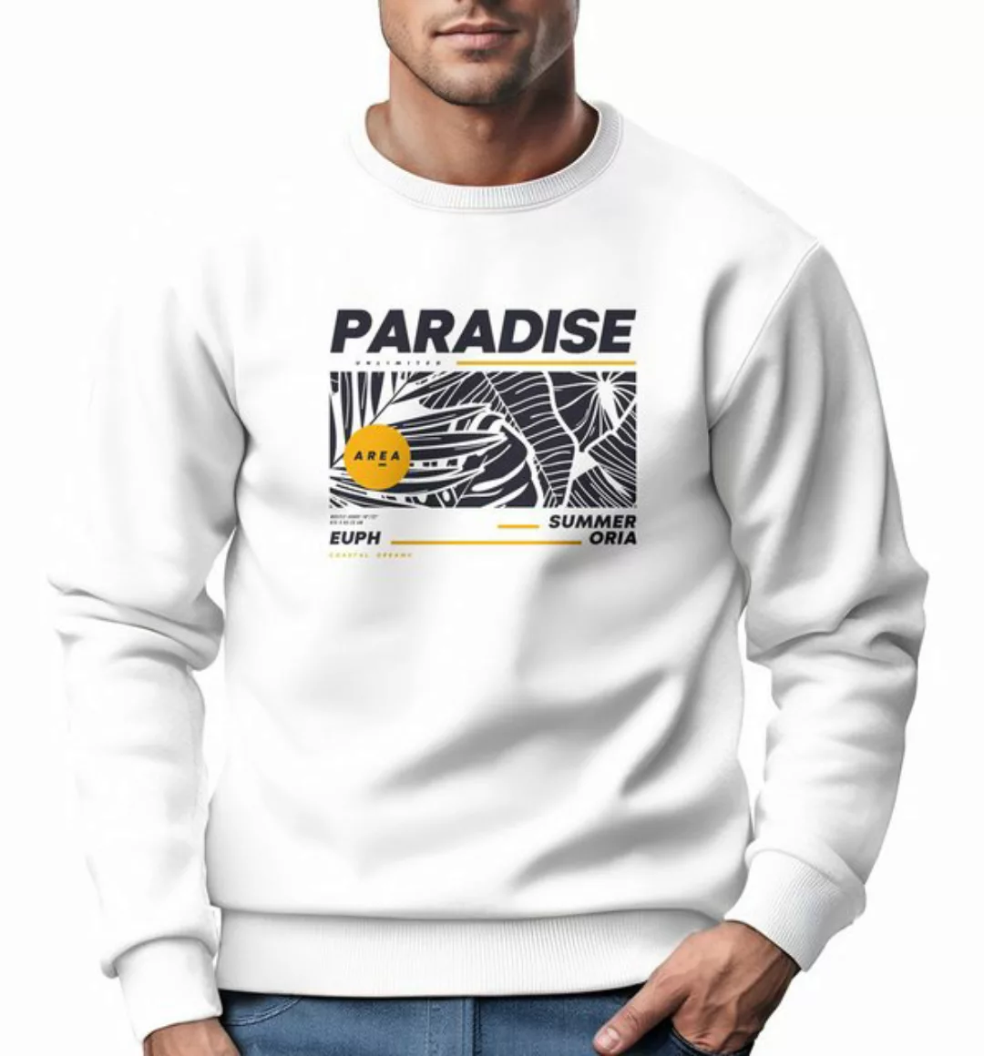 Neverless Sweatshirt Sweatshirt Herren Paradise Unlimited Sommer Rundhals-P günstig online kaufen