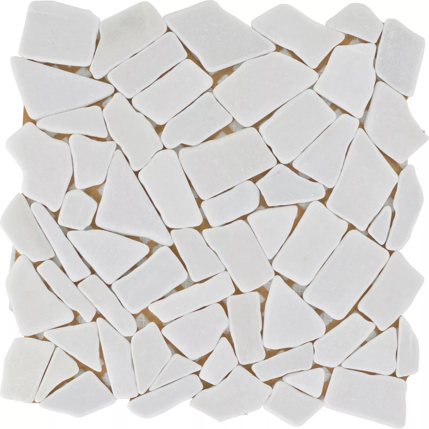 Bruchmosaikmatte Carrara Polygonal Weiß 30,5 cm x 30,5 cm günstig online kaufen