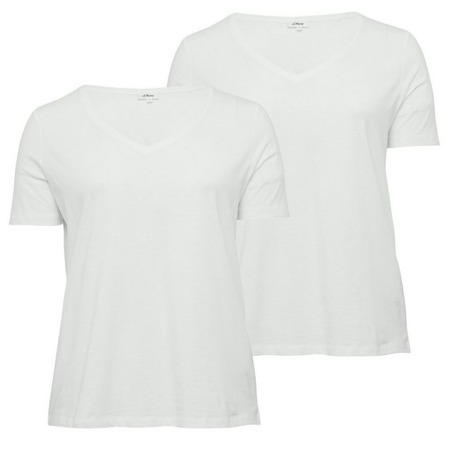 s.Oliver CURVE T-Shirt Curve (2-tlg) V-Ausschnitt, kurzarm, Regular Fit günstig online kaufen