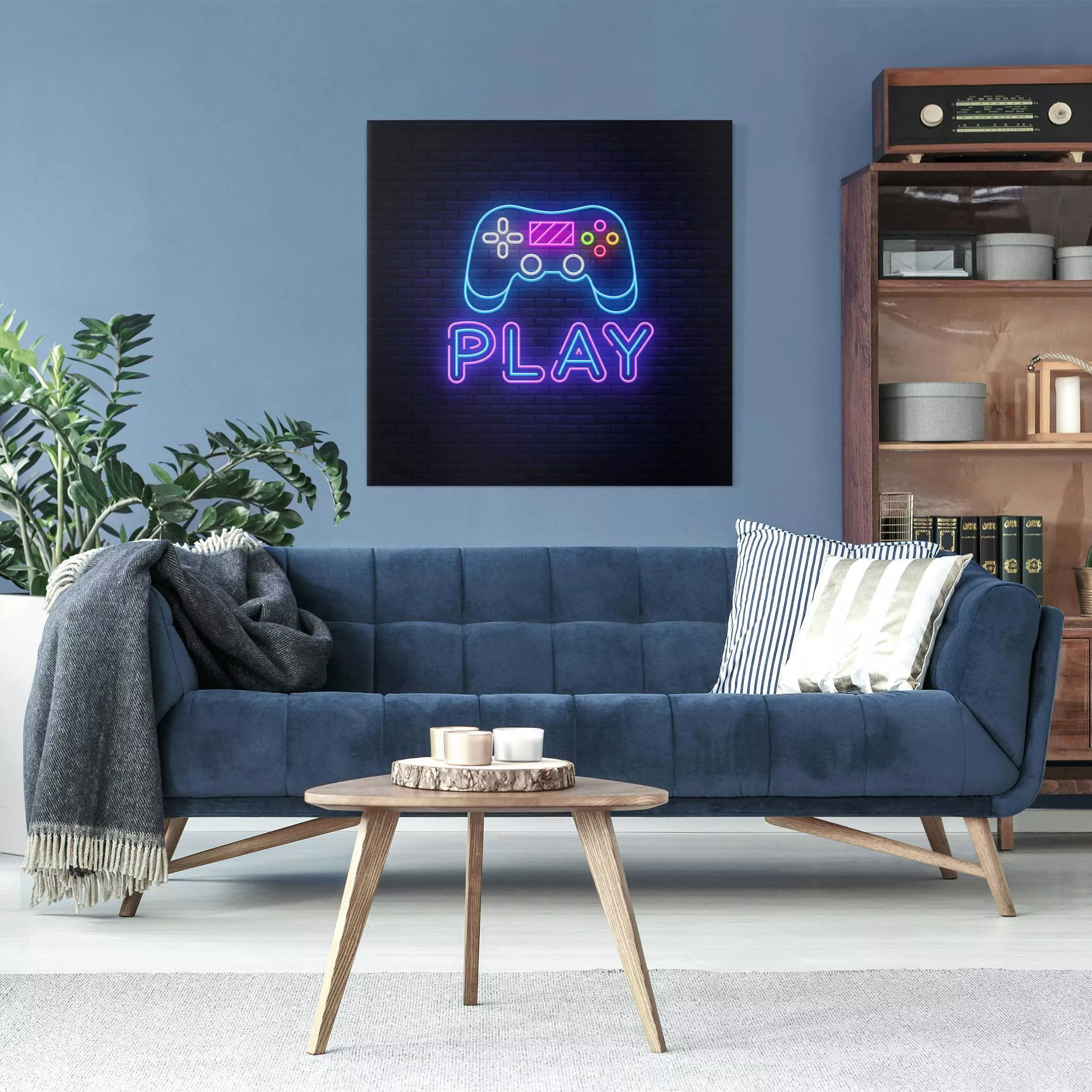 Leinwandbild Neon Gaming Controller günstig online kaufen