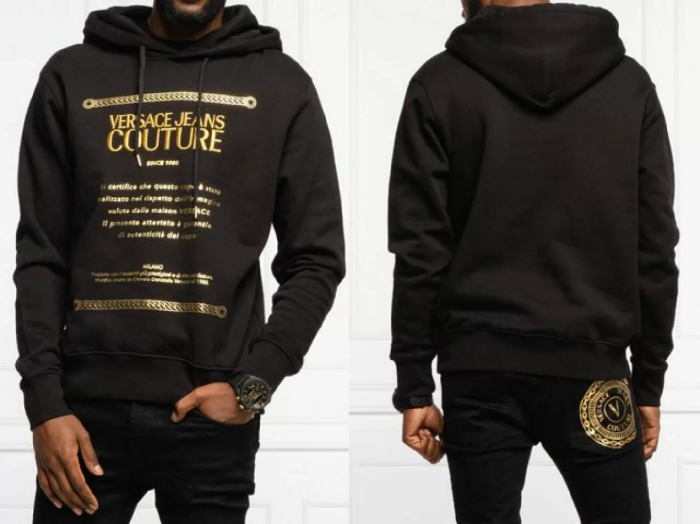 Versace Sweatshirt VERSACE JEANS COUTURE GOLD Hoodie Sweater Sweatshirt Pul günstig online kaufen