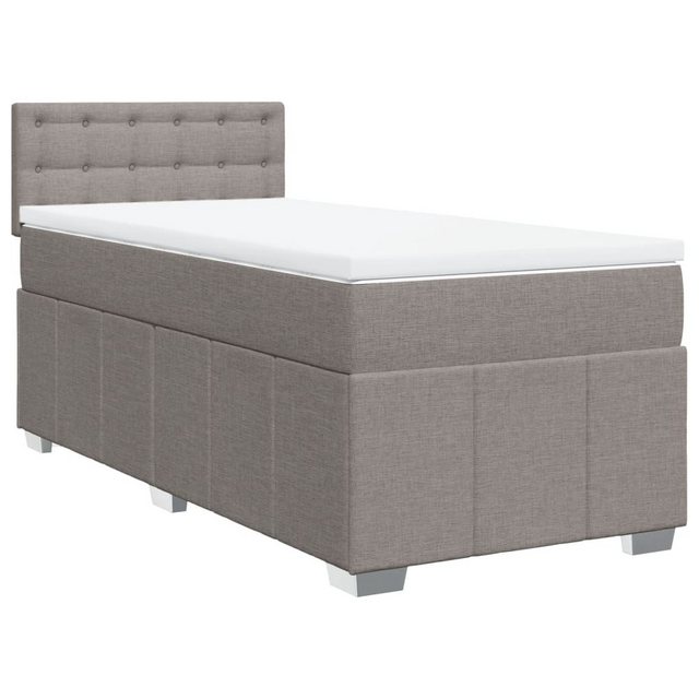 vidaXL Boxspringbett, Boxspringbett mit Matratze Taupe 100x200 cm Stoff günstig online kaufen