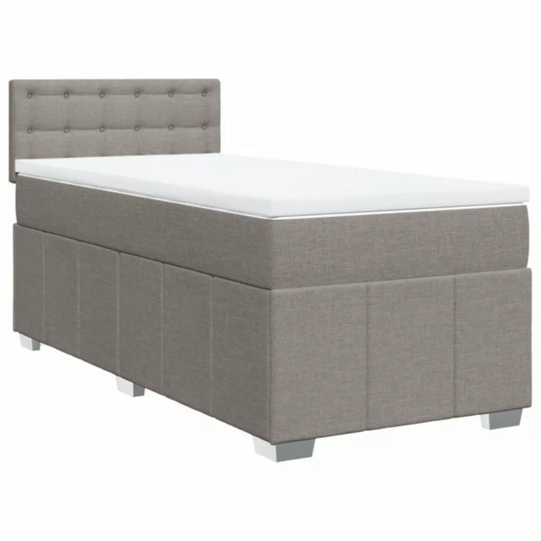 vidaXL Bett Boxspringbett mit Matratze Taupe 80x200 cm Stoff günstig online kaufen