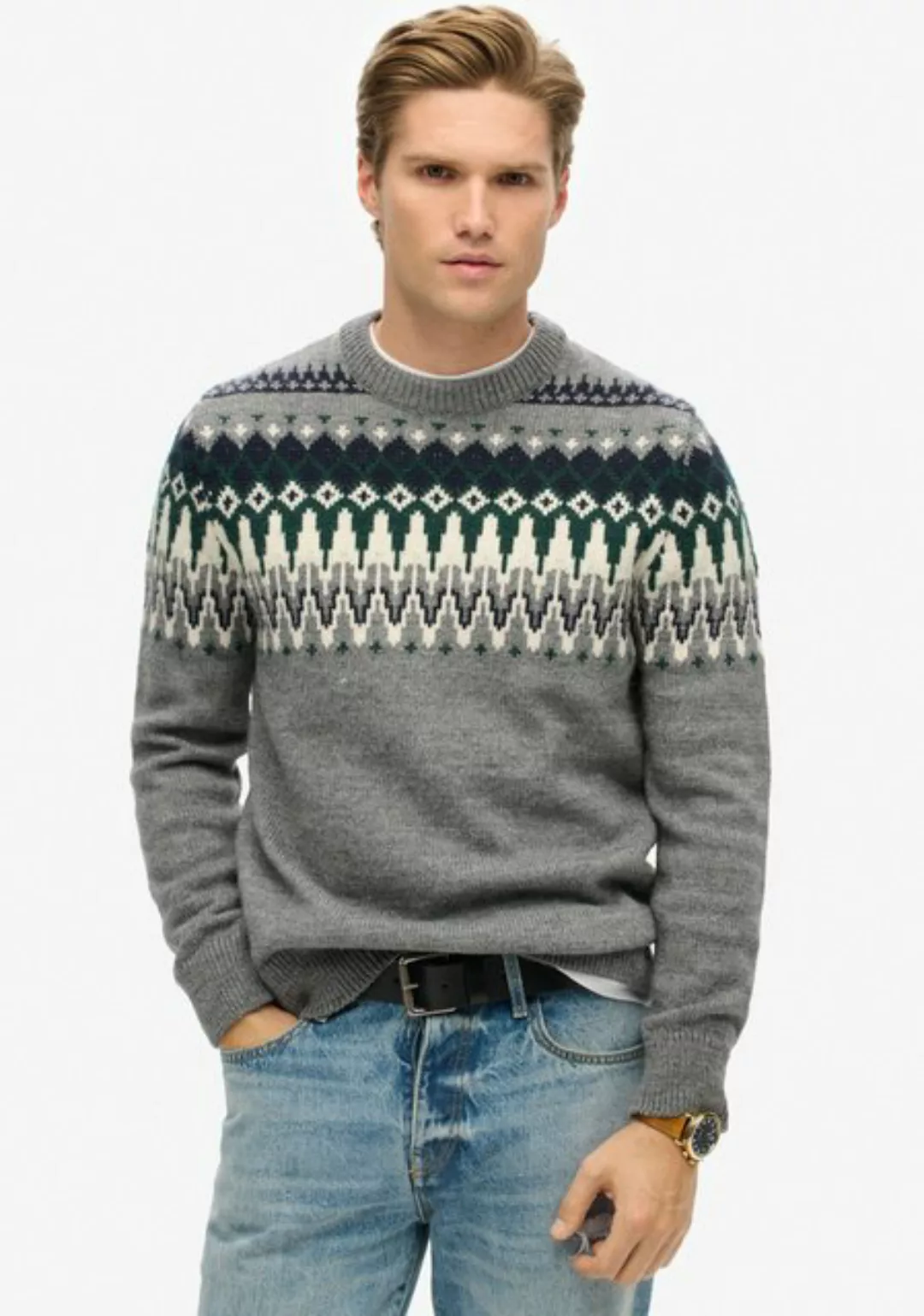 Superdry Rundhalspullover FAIRISLE KNIT CREW JUMPER günstig online kaufen